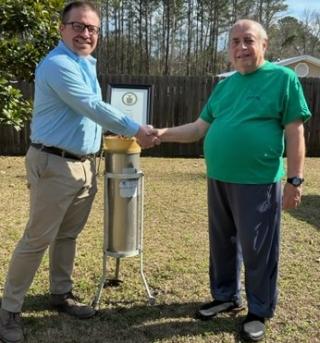 Tom Risse with Brian Haines, Meteorolgist-in-Charge of National Weather Service Forecast Office in Charleston, SC